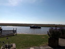 View from the Fishermans Inn, Breydon water, Burgh Castle, Norfolk Wallpaper