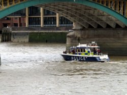 Police Boat on The Thames, London Wallpaper