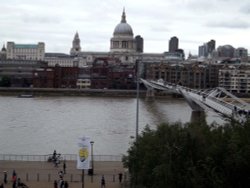 St Pauls Cathedral and the Millenium bridge, London Wallpaper