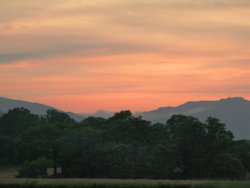 Sunset over the Langdale Fells Wallpaper