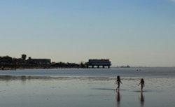 Cleethorpes beach at dusk Wallpaper