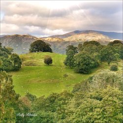 Evening sun over Ambleside, The Lake District, Cumbria Wallpaper