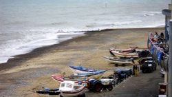 Cromer Crab Boats Wallpaper