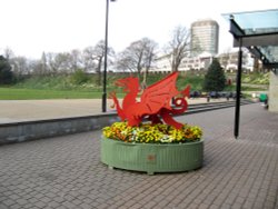 Welsh Dragon Sculpture, Cardiff Castle, Cardiff Wallpaper