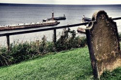 Whitby Piers Wallpaper