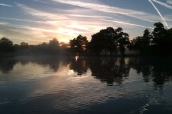 Autumn lake at Bournville. Wallpaper