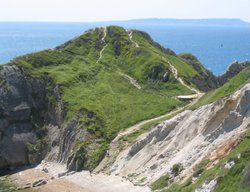 Durdle Door Cliffs & Steps (2) - June 2003 Wallpaper