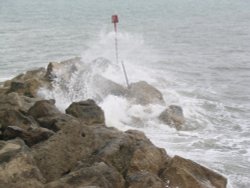 Lyme Regis Cobb - Rocks - June 2003 Wallpaper