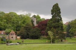 Caversham Court Gardens viewed from the Reading river-bank Wallpaper