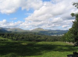 View (3) of Ambleside Hills - from the Drunken Duck Inn Wallpaper