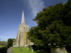 Tranquil Village Church Wallpaper