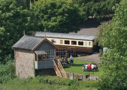 Signalbox and Carriage, Tintern. Wallpaper