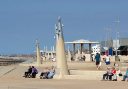 New promenade on seafront at Cleveleys, Lancashire. Wallpaper