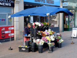 The Flower Seller market place Loughborough Wallpaper