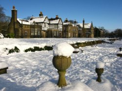 Smithills Hall, Bolton, Lancashire. A Winter Scene. Wallpaper