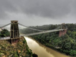 Rainy day at Clifton Suspension Bridge Wallpaper