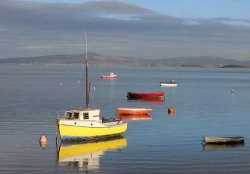 Small boats at high tide, Morecambe Wallpaper