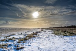 Snowy beach at Theddlethorpe,Lincolnshire Wallpaper