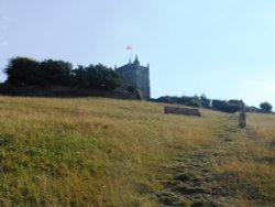 Climbing up to the church, Uphill Wallpaper