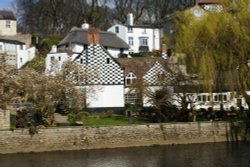 Historic house on the banks of the River Nidd. Wallpaper