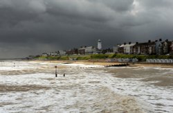 Rain coming over Southwold Wallpaper