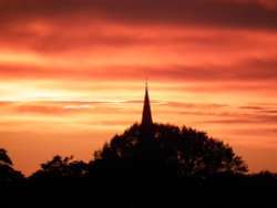 Surreal sunset over Adderbury, Oxfordshire Wallpaper