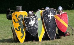 Shielded Medieval Knights at Arundel Castle Wallpaper