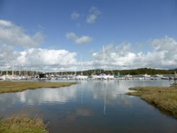 View of the Beaulieu River at Bucklers Hard, Hampshire Wallpaper