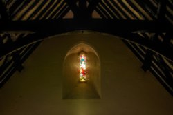 Stained Glass in the Church at Stoke Lyne, Oxfordshire Wallpaper