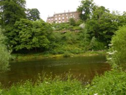 Corby Castle, River Eden, from Wetheral, Cumbria Wallpaper