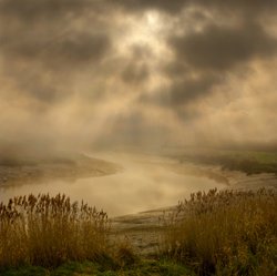 Rays over the River Darenth Wallpaper