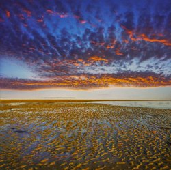 Evening Skies over Whitstable Beach Wallpaper