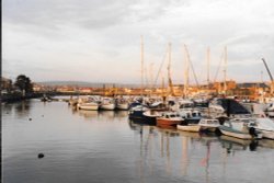 Boats in Weymouth Harbour 1995 Wallpaper