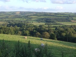 View across the Vale of Taunton Deane from Timewell in Devon. Wallpaper