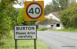 Village Sign on B4039, Burton, Wiltshire 2011 Wallpaper
