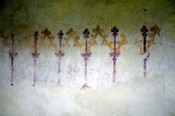 Inside Whitcombe Church, wall paintings Wallpaper