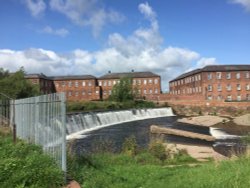 The Weir in front of what was a textile factory. Carlisle, Dentonholme Wallpaper