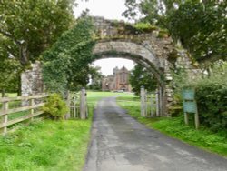 THE FAMOUS GATEWAY TO THE LANERCOST PRIORY,BRAMPTON,CUMBRIA. Wallpaper