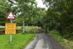 Ford at River Clun in the town of Clun Wallpaper