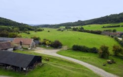 view from Stokesay Castle Wallpaper