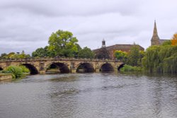 View from the river Severn at Shrewsbury Wallpaper