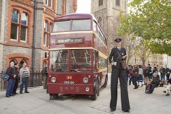 Trolley Bus in Town Hall Square, Reading Wallpaper