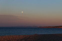 Sunrise and Moonset over Budleigh Salterton Wallpaper