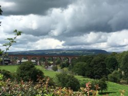 A cloudy day over Whalley, viaduct. Wallpaper