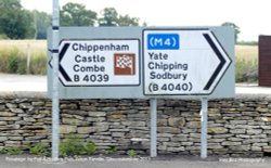 Road Sign by Fox & Hounds Pub, Acton Turville, Gloucestershire 2011 Wallpaper