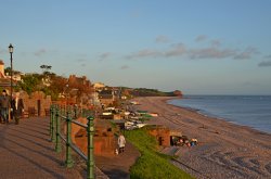 East view Budleigh sunset Wallpaper