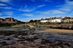 Causeway and Village, Craster Wallpaper