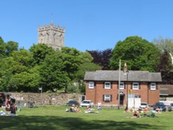 A view of Christchurch Priory from Town Quay Wallpaper