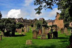 Tombstones at Jedbugh Abbey Wallpaper