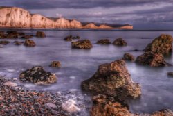 Evening Light at Hope Gap, Seaford, East Sussex Wallpaper